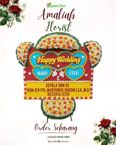 Karangan Papan Bunga Pernikahan di Tegal Sari Ii